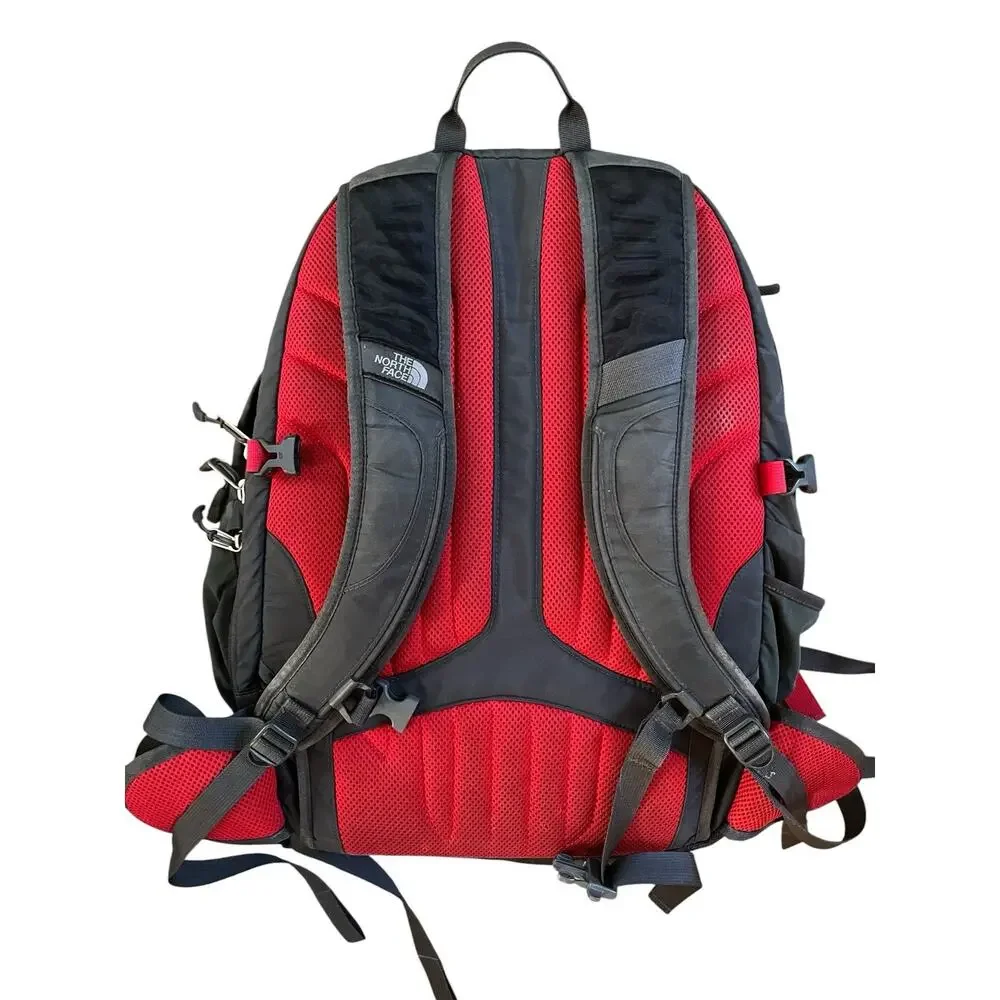 The North Face Surge II Backpack Dark Gray Red Hiking School Bag Gorpcore
